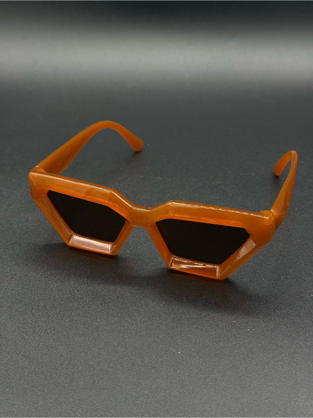 Dark Orange Geometric Frame Sunglasses